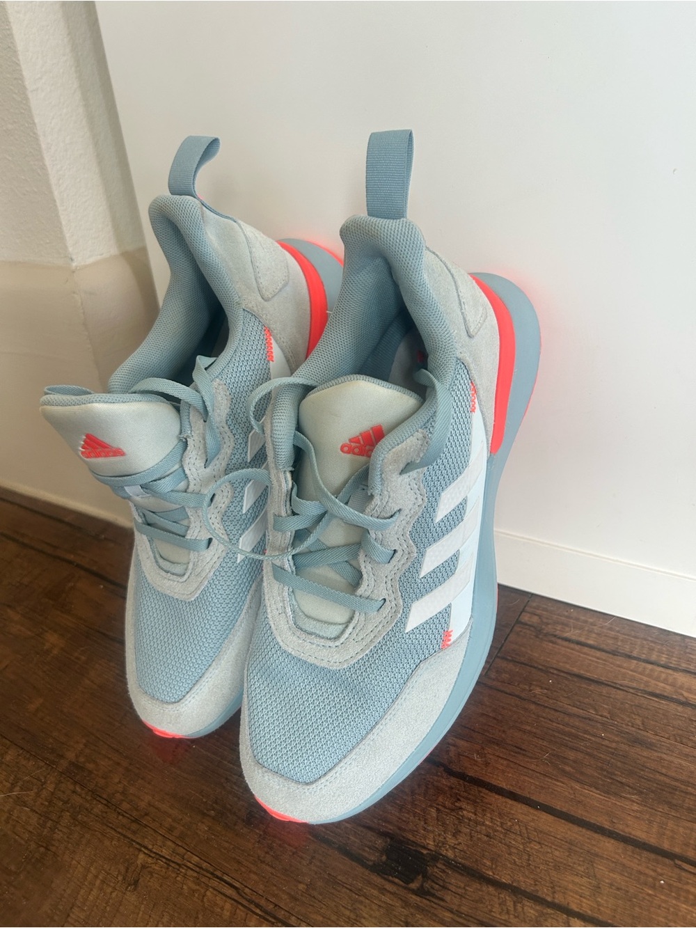 adidas womens Light Blue and orange Sneakers - Picture 3 of 14
